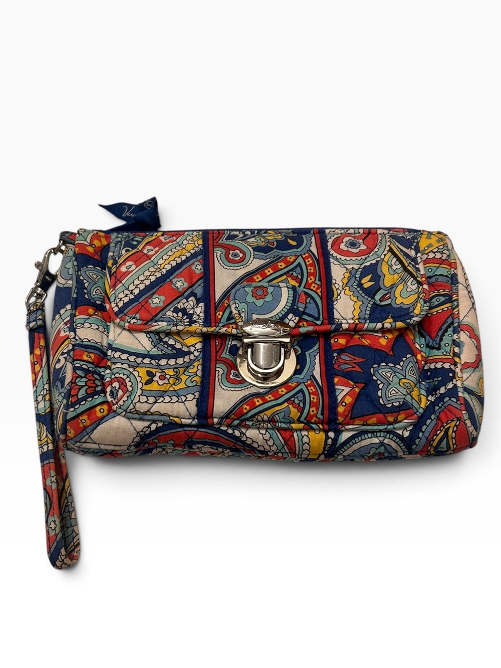 Vera Bradley Marine Paisley Push Lock Wristlet